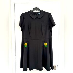 ModCloth, dress, black, flowers, 3X